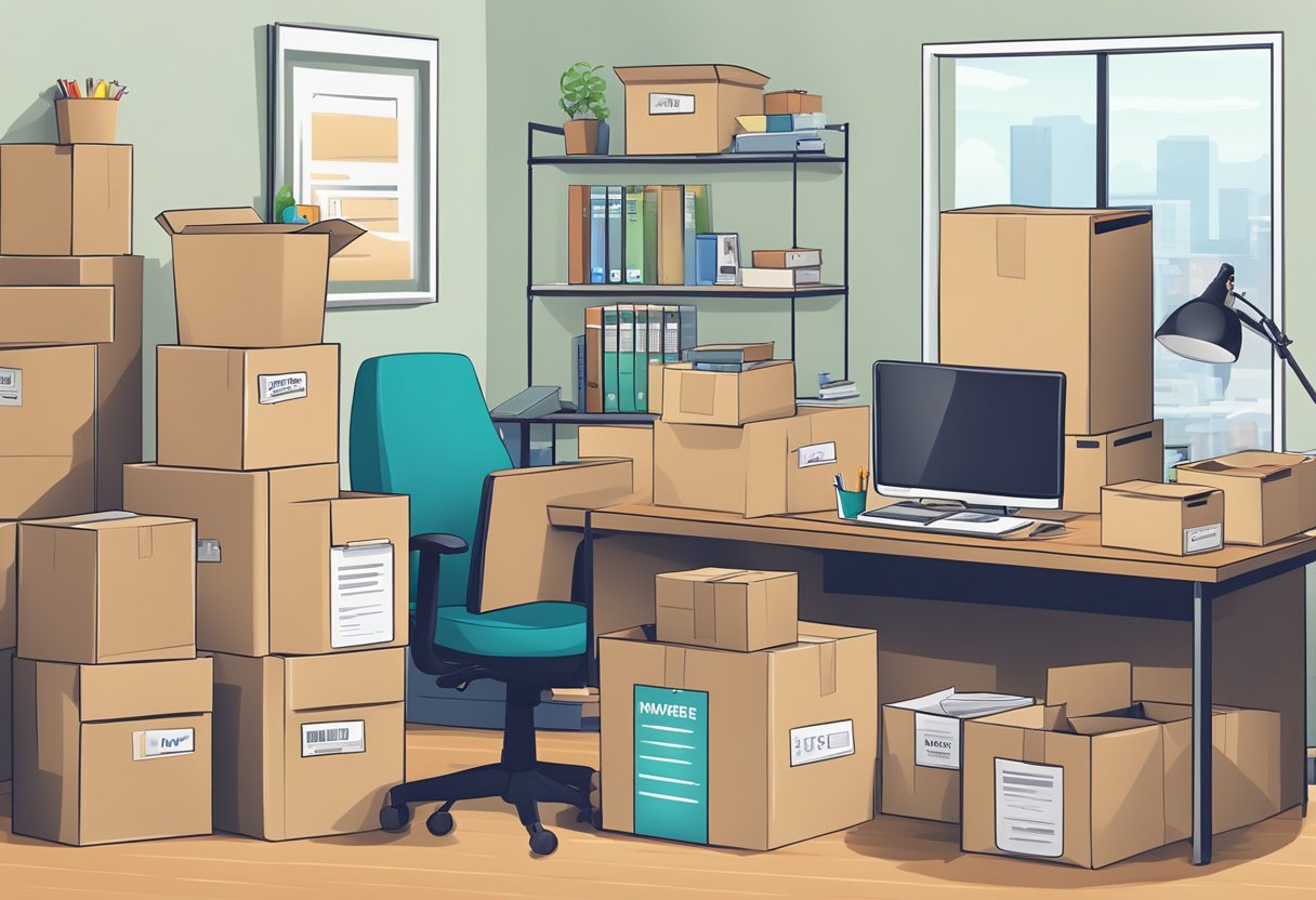 office packing boxes