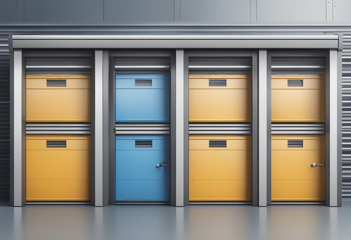 The frontal part of a storage unit